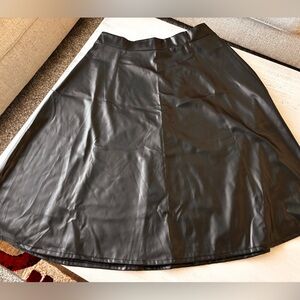 Black Faux Leather Skirt